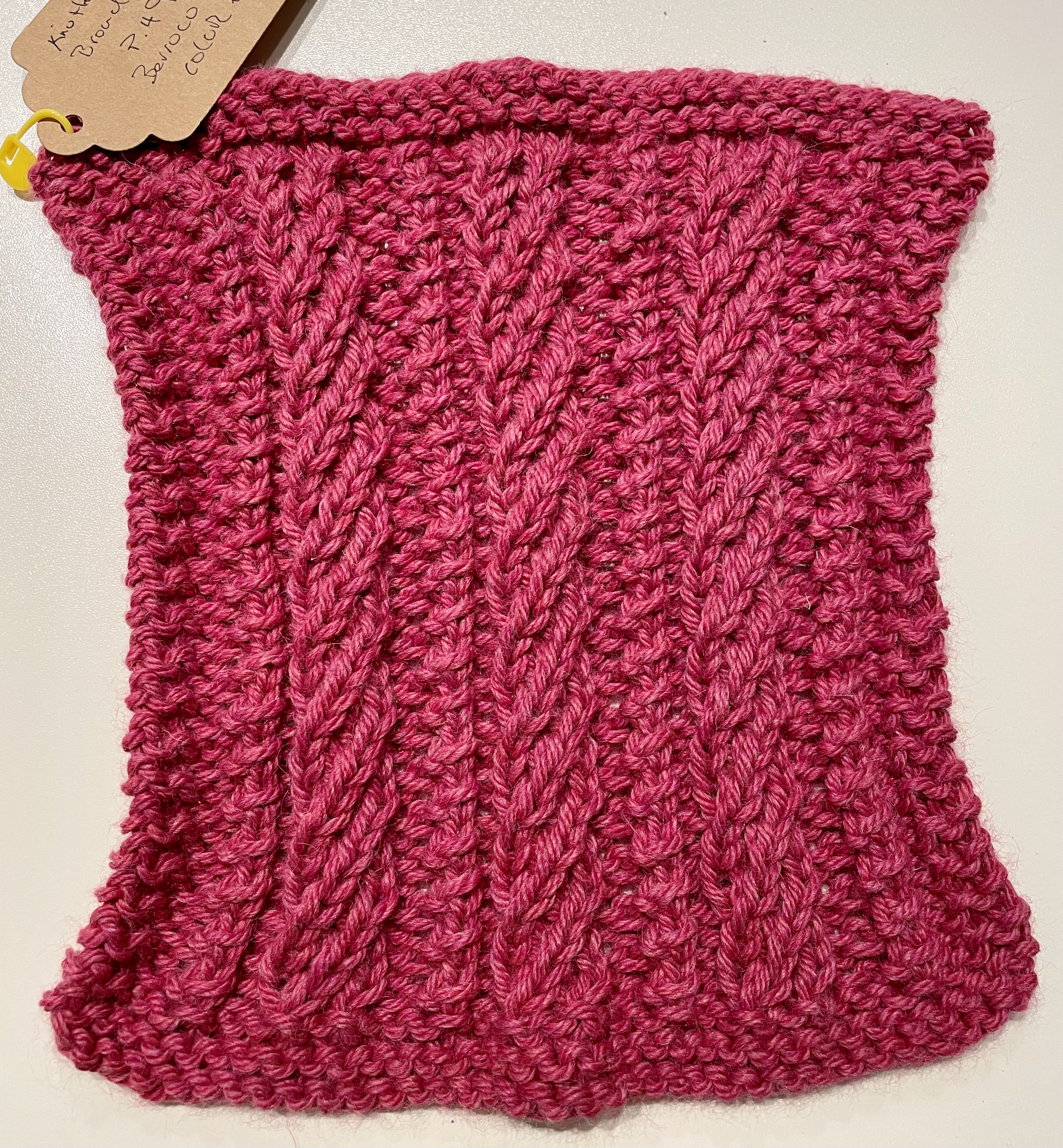 Knotted Rib and Broad Spiral swatch